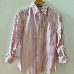 ❤️ A&F Muscle Fit Pink Striped Button-down Shirt